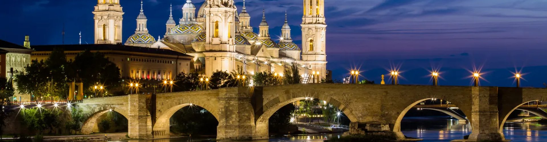 Skyline of Zaragoza, ES