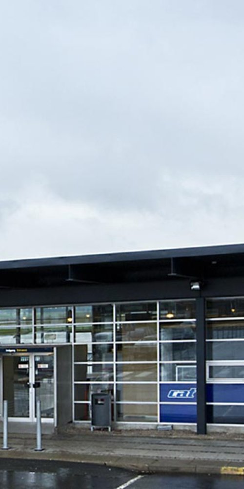 Car driving near Copenhagen Airport Roskilde