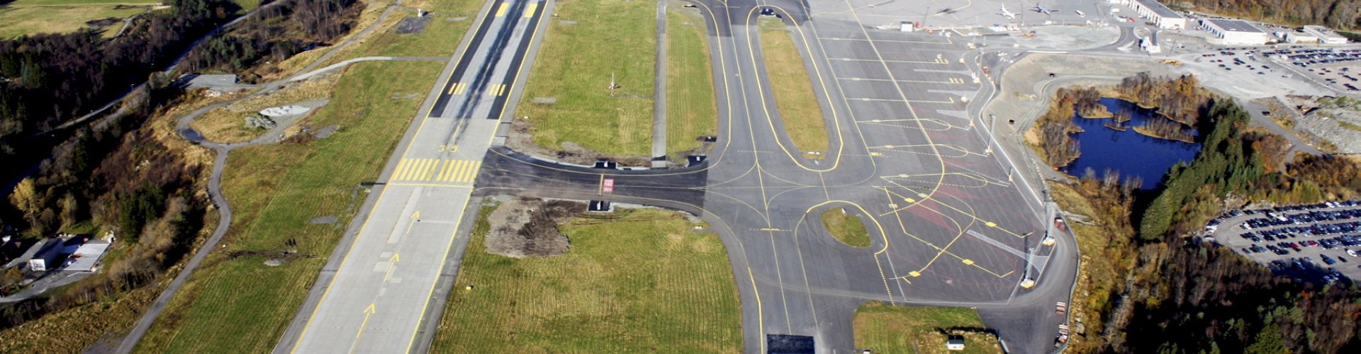 Scenic road near Bergen Airport Flesland
